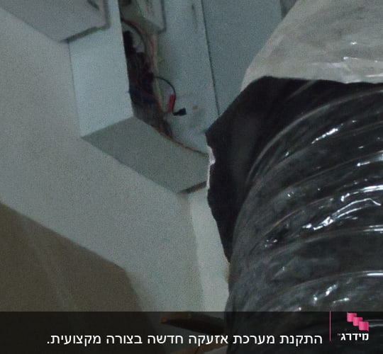 מערכת חשמל עם כבלים וציוד טכני